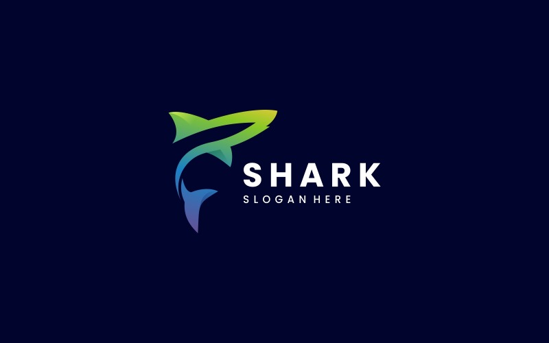 Modelo de Logotipo Gradiente de Tubarão