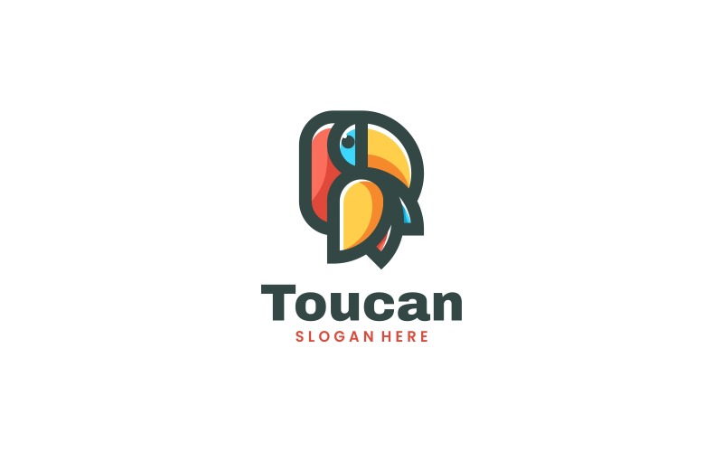 Projekt logo maskotki w kolorze Tukan