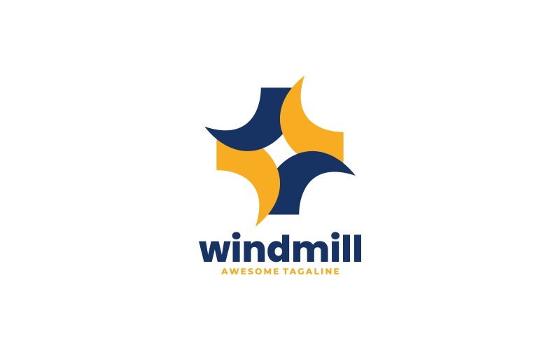 Stile logo semplice mulino a vento