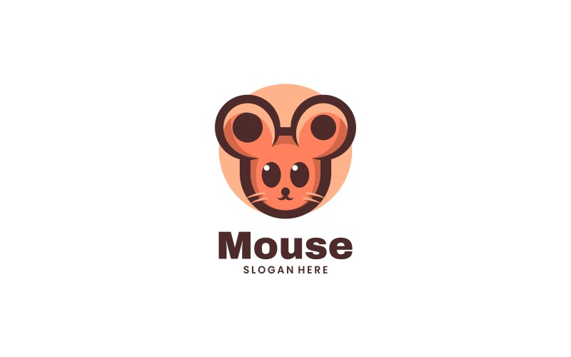 Stile semplice del logo della mascotte del mouse