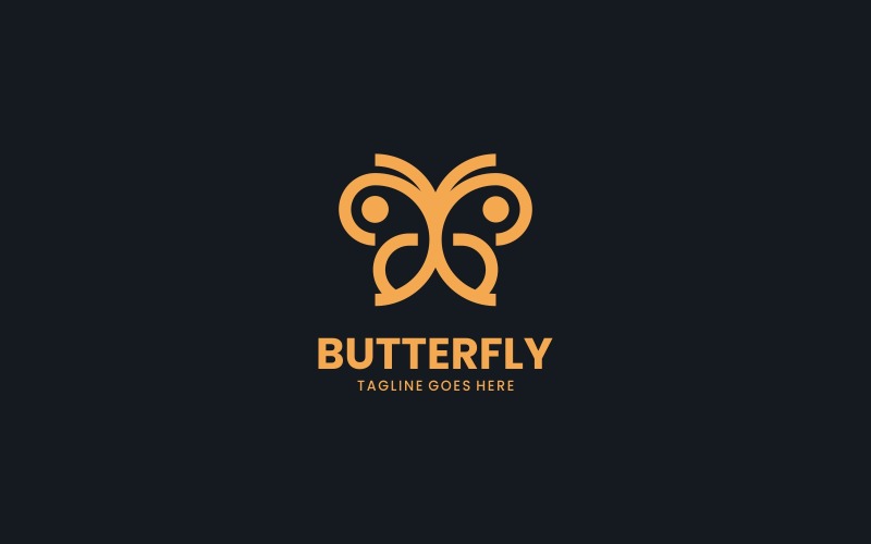 Vektor Butterfly Line Art Logo Styl
