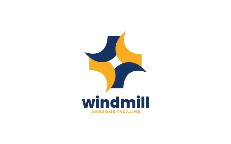 Windmühle einfacher Logo-Stil
