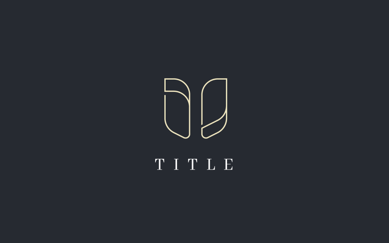 Elegant minimaal elementair U gouden lettervorm-logo