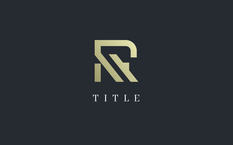 Elegant Minimal Elemental House R Golden Letterform Logo