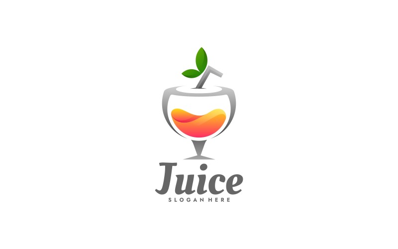 Estilo de logotipo colorido gradiente de suco