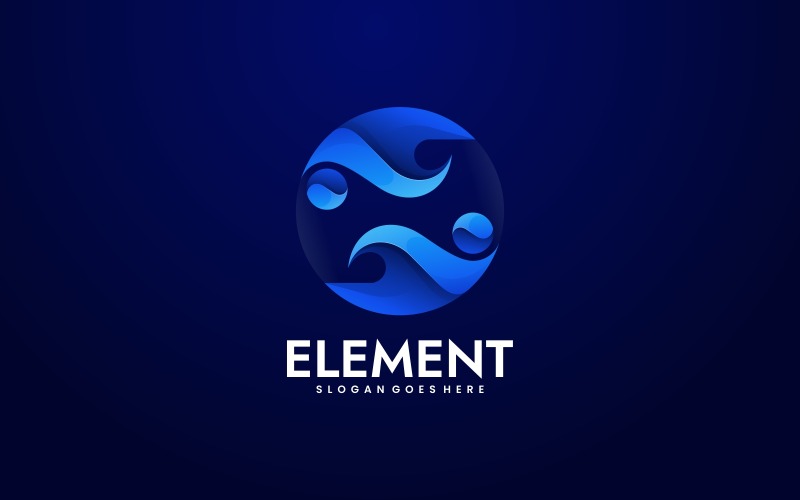 Estilo de logotipo de degradado de color de elemento