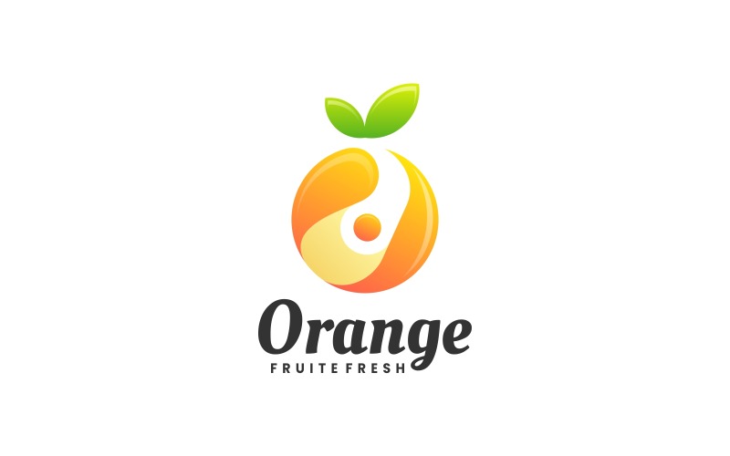 Estilo de logotipo gradiente laranja de frutas