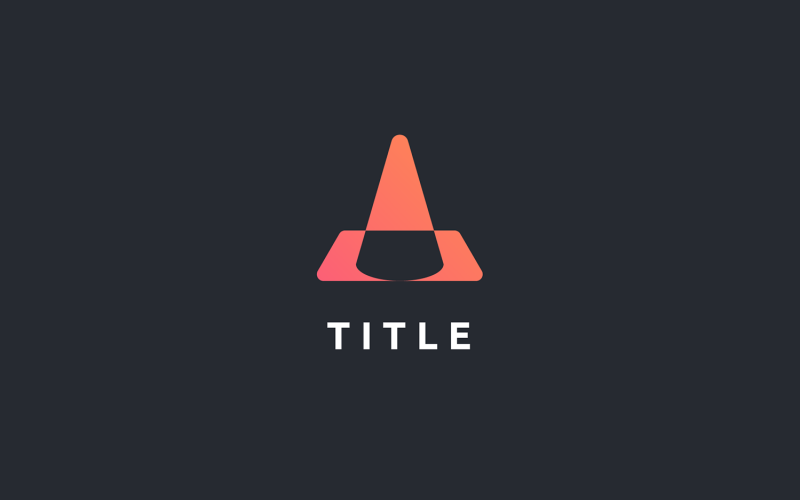 Logo d'application de construction de cône élémentaire minimal élégant