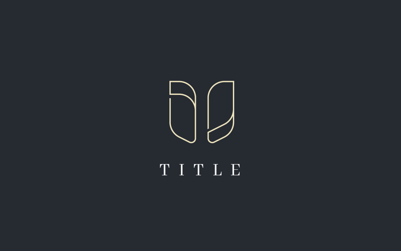 Logotipo de forma de letra dorada elegante mínimo elemental U
