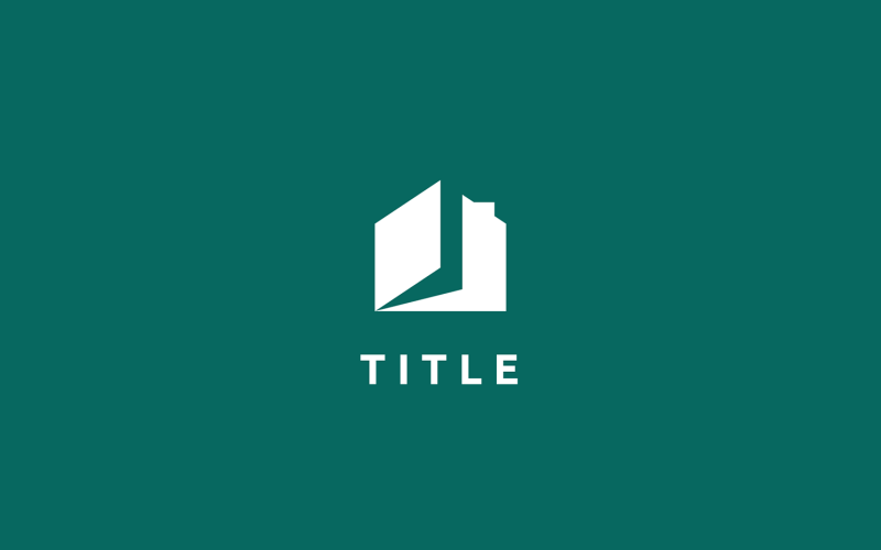 Modern Minimal Elemental Book House Education Realty Logo