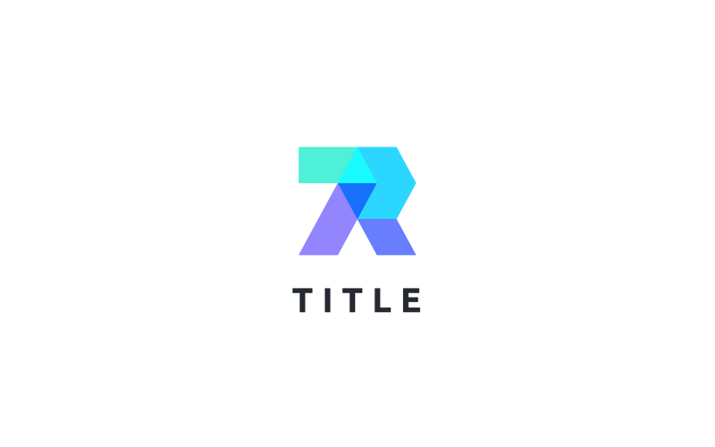 Современный минимальный Elemental R Colorful Flat Tech Logo