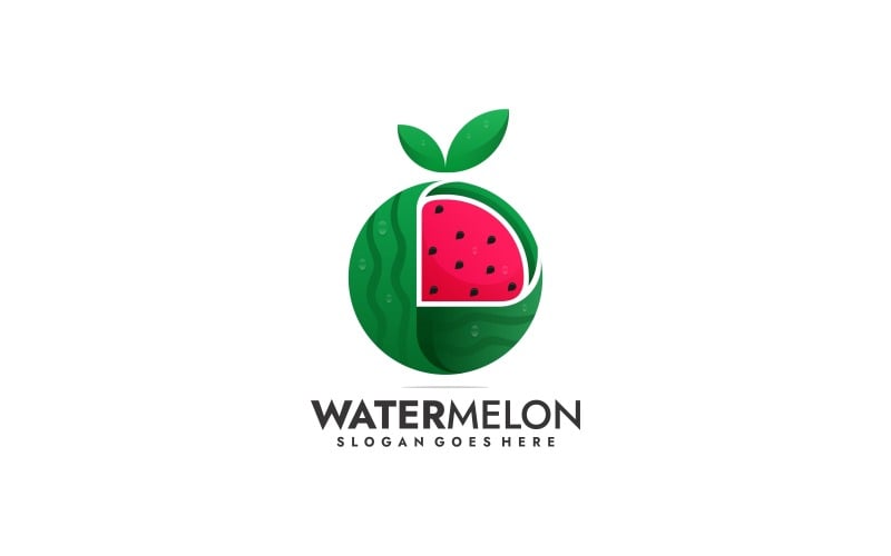 Vattenmelon Gradient färgglad logotyp