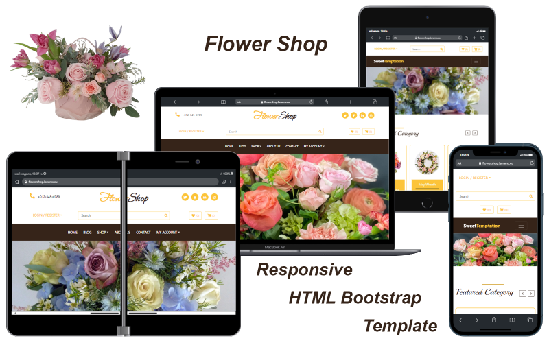 Çiçekçi - Duyarlı HTML Önyükleme Şablonu