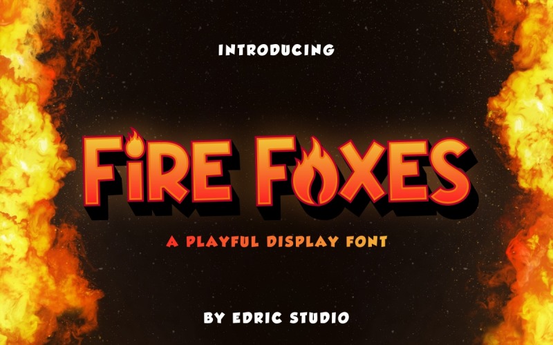 Fonte de exibição lúdica Fire Foxes