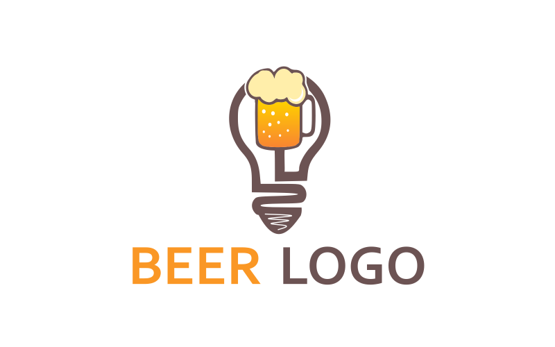 Modèle de logo de conception personnalisée de bar à bière