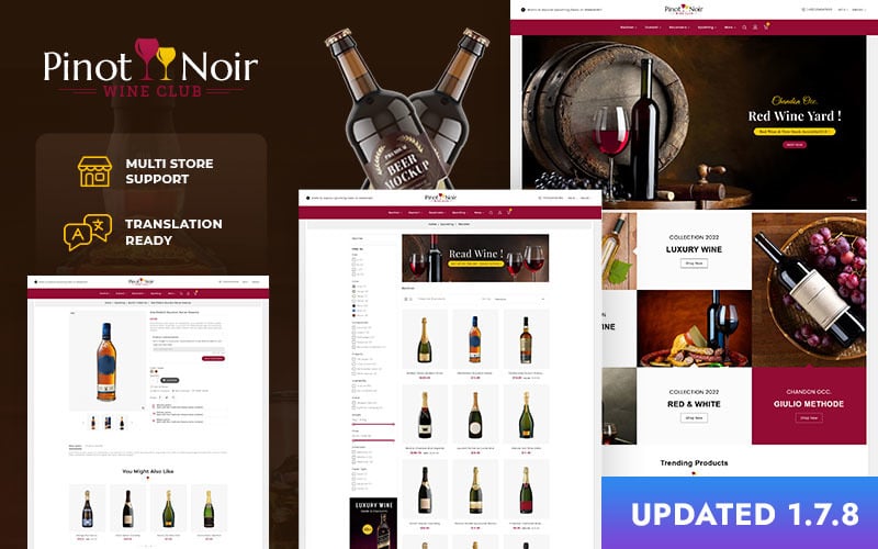 PinotNoir - PrestaShop шаблон для электронной коммерции вина, напитков и табака