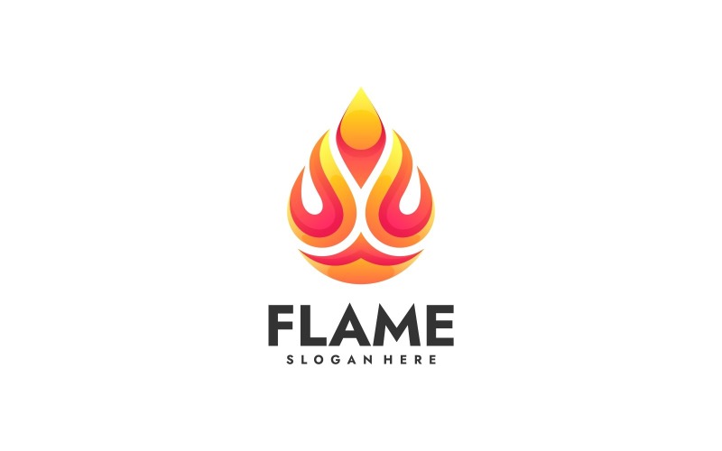 Vector Flame Gradient Logotyp mall