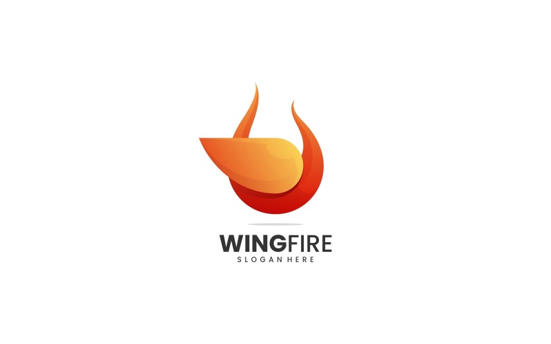 Wing Fire Gradient Logo-stijl