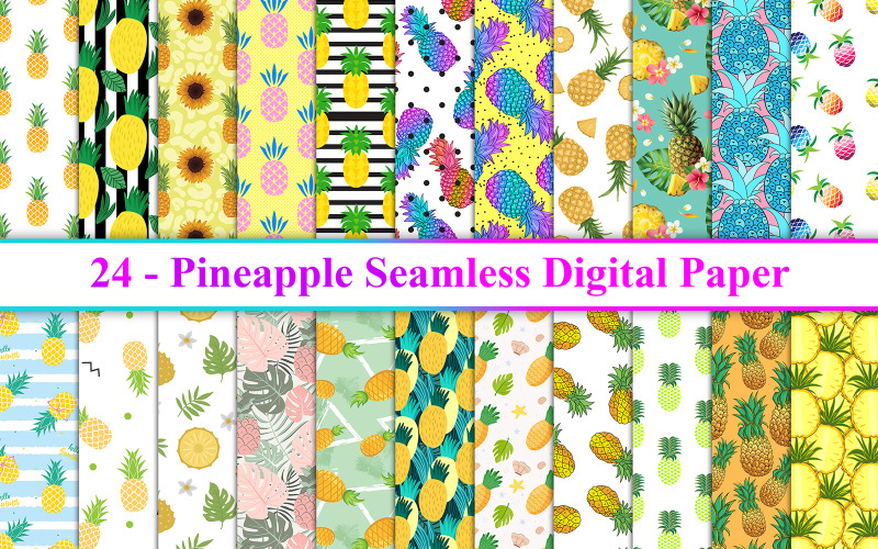 Ananas sömlös digital papper bakgrund