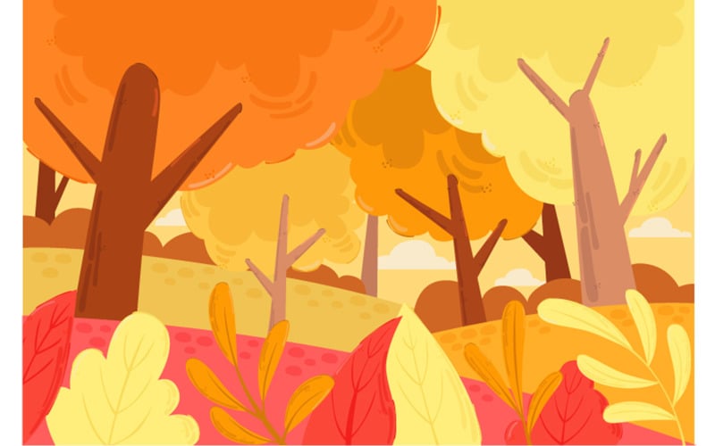 Autumn Landscape Background Illustration FREE