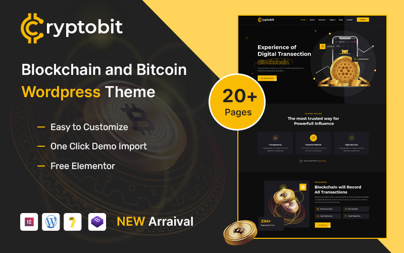 Cryptobit - Blokklánc és kriptovaluta WordPress sablon