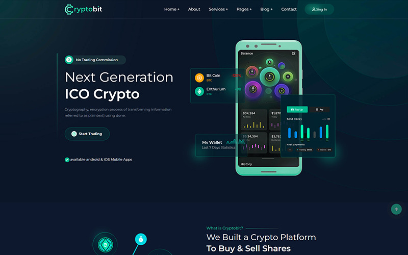 Cryptobit Kryptowährung HTML5-Vorlage