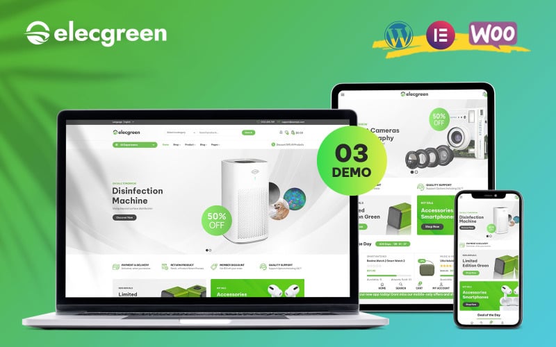 Elecgreen - Tema WooCommerce electrónico multipropósito