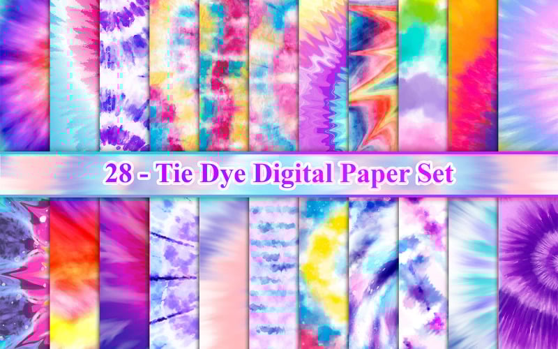 Papier numérique Tie Dye, fond Tie Dye