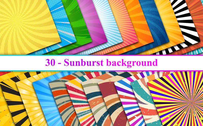 Sunburst-achtergrond, Sunburst-achtergrondset