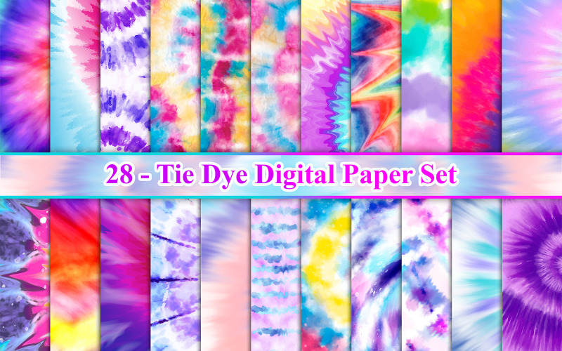 Tie Dye Digital Paper, Tie Dye Background - TemplateMonster