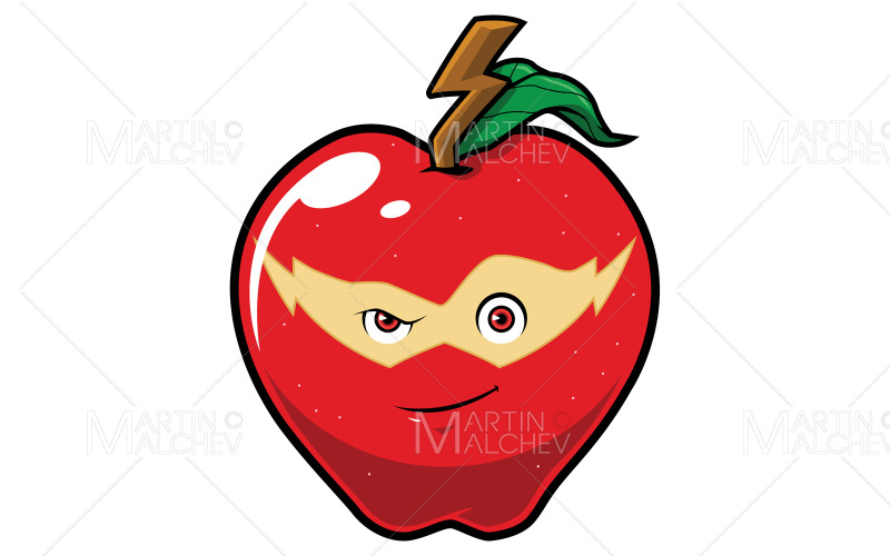 Apple superhjälte maskot vektorillustration