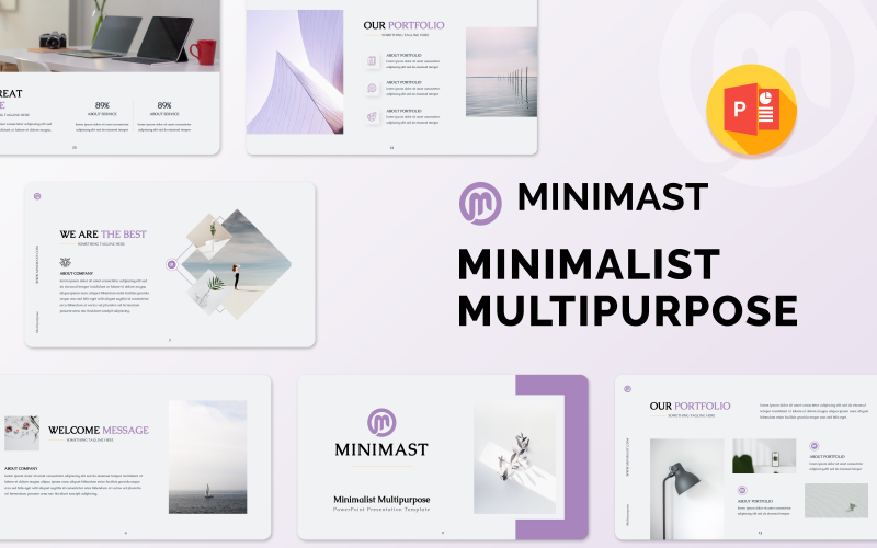Minimast - Minimalistische multifunctionele PowerPoint-presentatiesjabloon