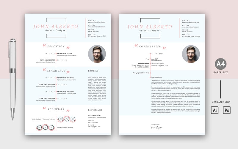 Modèle de CV imprimable de mise en page de CV minimaliste simple et propre