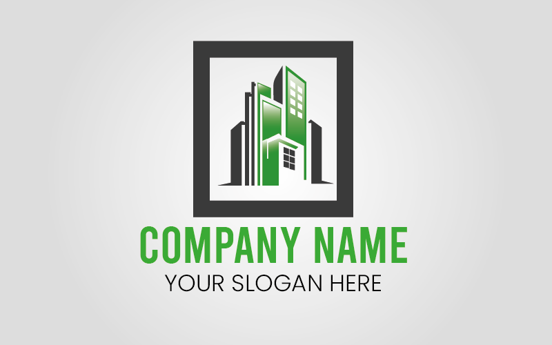 Modèle de logo d'entreprise de construction