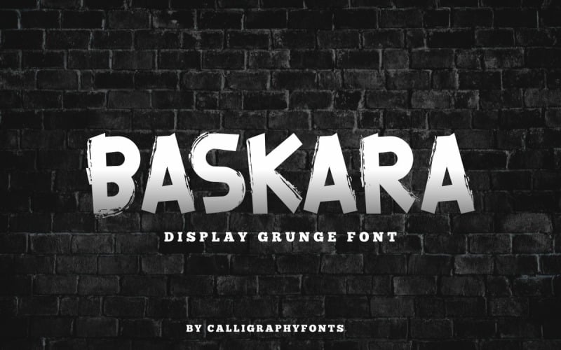 Baskara wyświetla czcionkę grunge