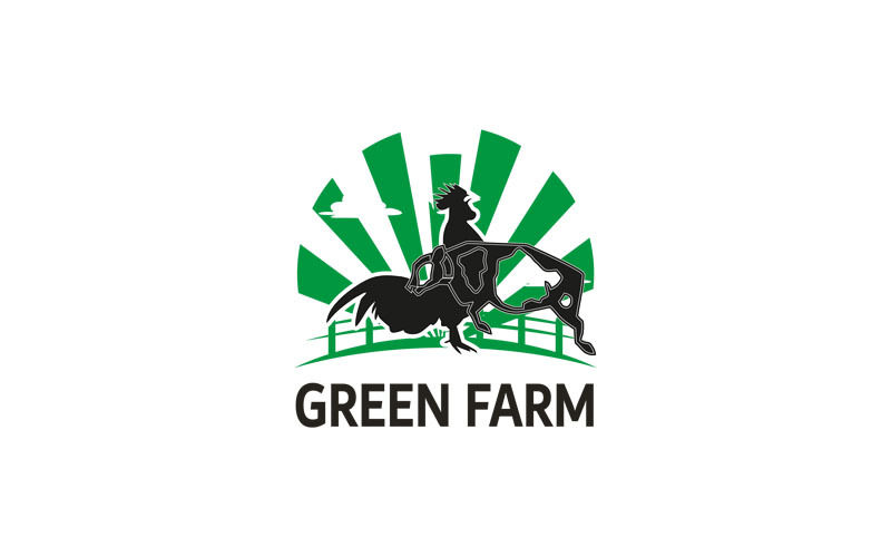Grön gård ekologisk logotyp mall vektordesign