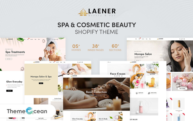Laener - Spa & Cosmetic Beauty Адаптивная Shopify тема