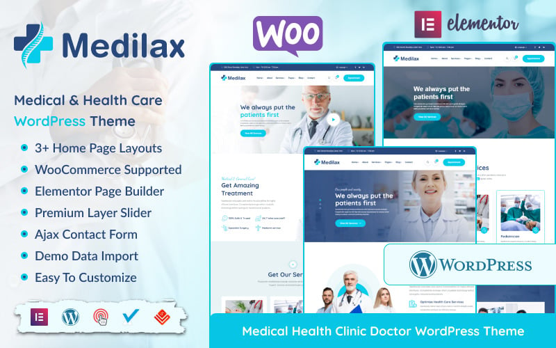 Medilax - Медицинская служба Медицинская клиника Доктор WordPress Тема