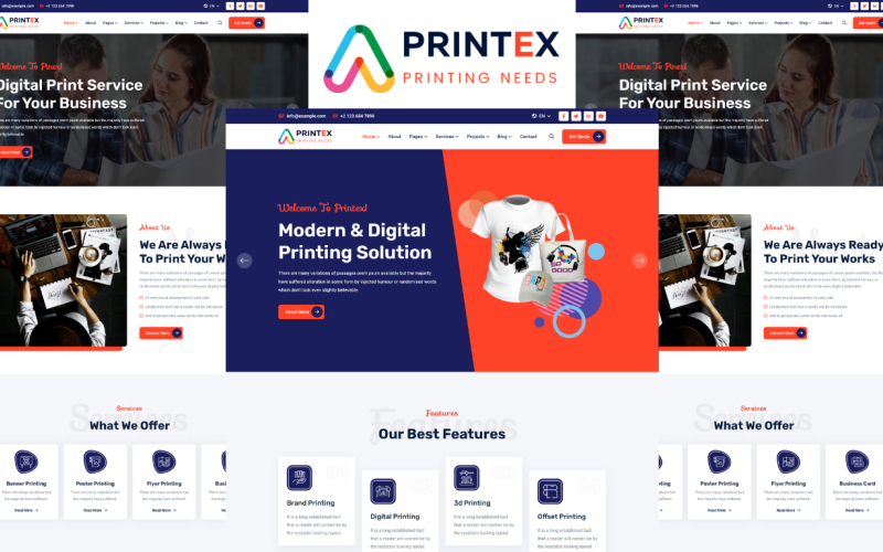 Printex - HTML5 шаблон компанії Printex Services Company