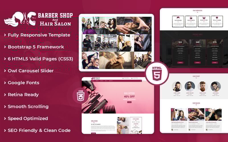 Barbershop en Kapsalon-Html-Template