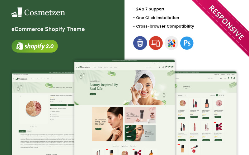 Cosmetzen - Duyarlı Güzellik ve Kozmetik Shopify Teması