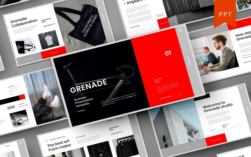 Granata - Modello di PowerPoint aziendale
