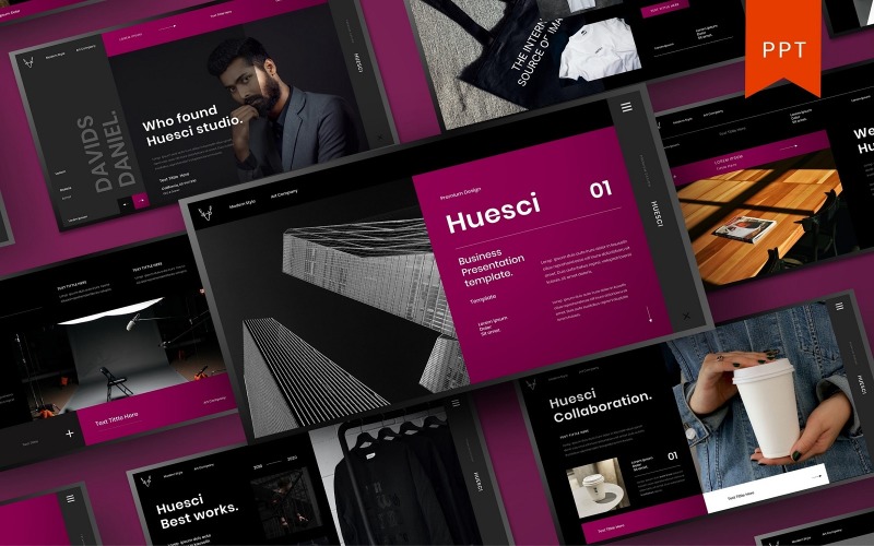 Huesci – Modèle PowerPoint d'entreprise
