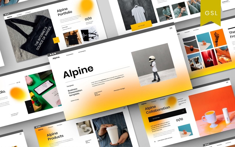 Alpine - Plantilla de diapositiva de Google de negocios