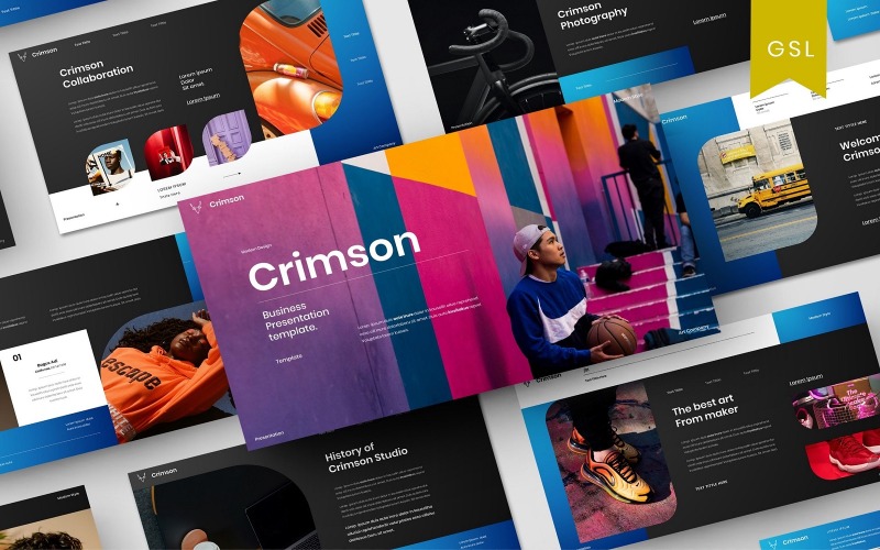 Crimson - бизнес-шаблон слайдов Google