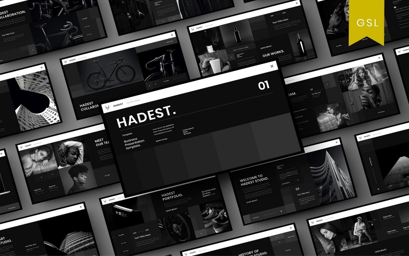 Hadest - бизнес-шаблон слайдов Google