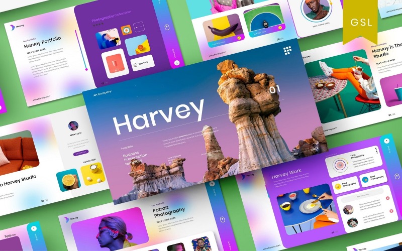 Harvey - Modello di diapositiva di Google aziendale