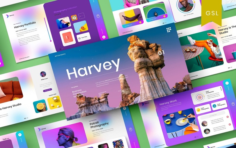 Harvey - Plantilla de diapositiva de Google de negocios