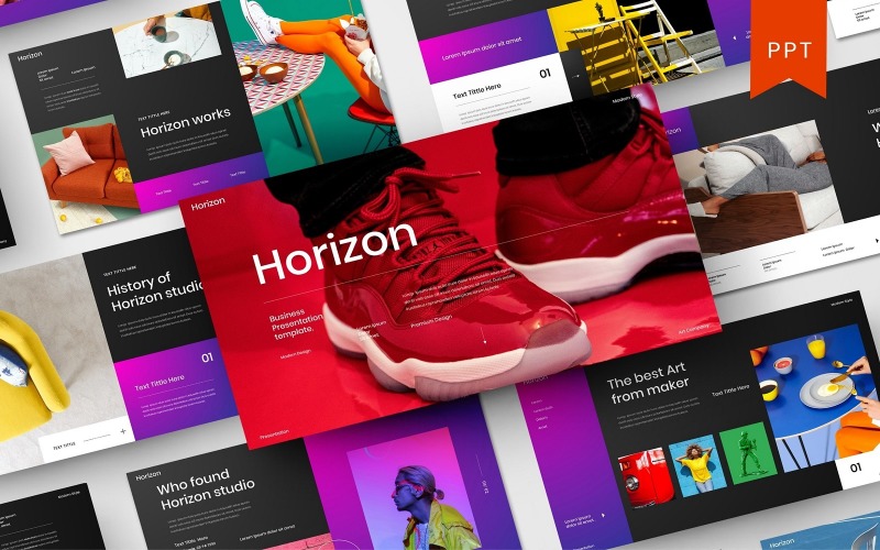 Horizon – бізнес шаблон PowerPoint