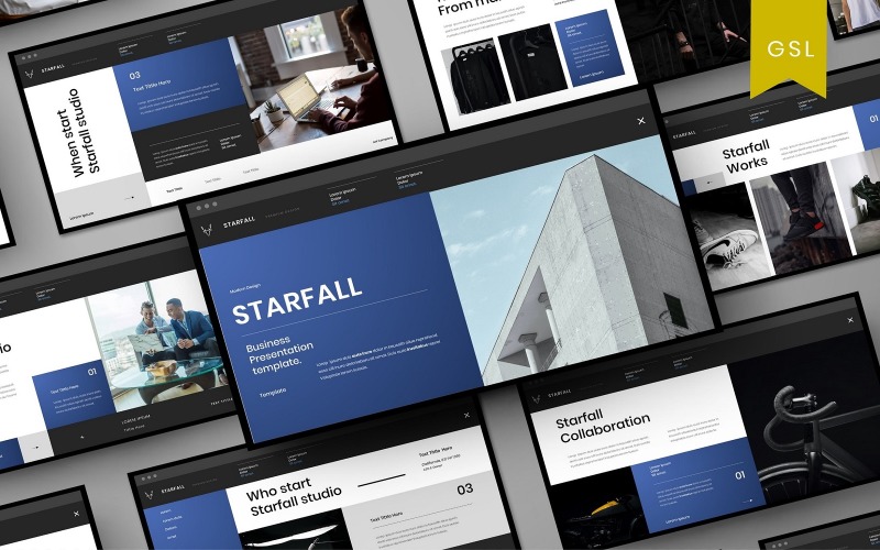 Starfall – obchodní šablona prezentace Google